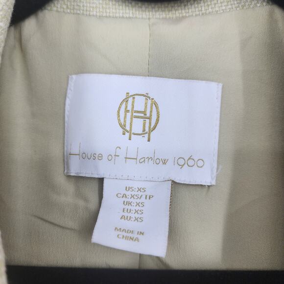 House of Harlow 1960 Double Breasted Notched Collar Tweed Blazer Size Small - Picture 2 of 4